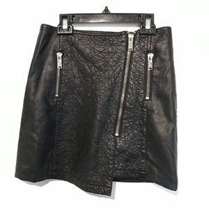 Topshop Asymmetrical Faux Leather Skirt